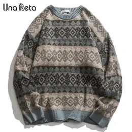 Una Reta Geometry Mens Sweater Autumn Winter Hip Hop Men Streetwear Print Pullover Tops Harajuku Couple 240113