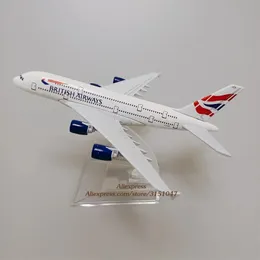 Alloy Metal Air British Airways A380 Airlines Diecast Airplane Model Airbus 380 Plan Model W Stand Aircraft Kids Gifts 16cm 240115