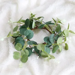 Decorative Flowers Eucalyptus Wreath The Christmas Artificial Leaves Wreaths Rings 8 Cm Tabletop Iron Wire Small