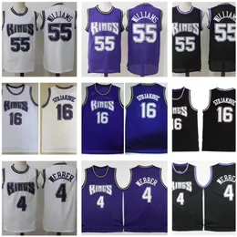 Retro Basketball jerseys Jason Williams Men Peja Stojakovic Chris Webber Mike Bibby Jersey Hardwoods Vintage Classic Men