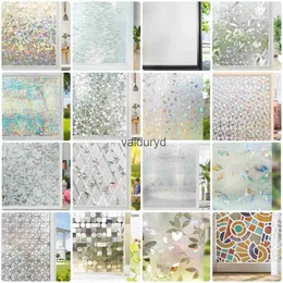 Väggklistermärken Rainbow Window Film Privacy Stained Glass Icke-vidhäftande 3D Statisk klamring avlägsnande vinyldekorativ klistermärke Anti UV för HomeVaiduryd