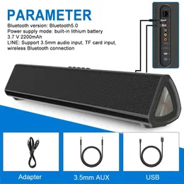 Alto-falantes mais vendidos alto-falante portátil sem fio Soundbar com suporte para controle remoto USB / RCA / AUX Play TV Theater Subwoofer Bluetooth Sound