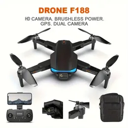 Drone pieghevole F188 con doppia fotocamera HD, flusso ottico, modalità senza testa, controllo del palmo, perfetto per i principianti