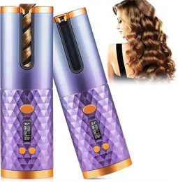 自動ヘアカーラーワイヤレスカーリングアイアン髪の充電可能な波形アイアンコードレス回転髪の髪のスティックツール240115