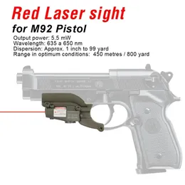 Pointers Ppt 5mw Red Laser Sight Laser Device Tactical Hunting Laser Pointer for M92 Beretta Model 92 96 M9 Hk200020