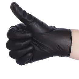 Schwarze Einweg-Latexhandschuhe, Gartenhandschuhe für die Hausreinigung, Gummi- oder Reinigungshandschuhe, universell für Lebensmittel, auf Lager, 100 Stück, Lot283b