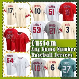 27 Mike Alabalık Angels Jersey 6 Anthony Rendon Beyzbol 7 Jo Adell 2 Luis Rengifo 21 Matt Thaiss 3 Taylor Ward Nolan Schanuel Zach Neto Moniak Logan O'Hoppe