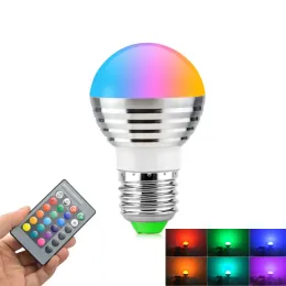 E27 E14 LED 16色の変更RGB RGBW電球ランプ85-265V RGB LEDライトスポットライトリモコンLL