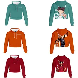 Japonya anime haikyuu cosplay kostümü hinata shoyo kuroo tetsurou oikawa tooru mahsul üst kapşonlu kadınlar harajuku kırpılmış sweatshirts270a