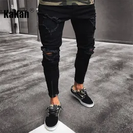 Kakan European and American Distressed Small Leg Jeans for Men High Street Slim Fit Elastic Motorcycle Long JeansK498555 240113