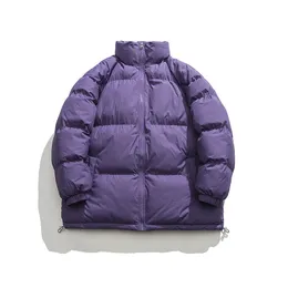 2023 outono/inverno design cor sólida em pé pescoço para baixo terno de algodão solto e quente casaco de algodão casaco de pão