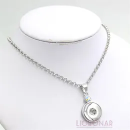 Hela AB Crystal Snap Necklace utbytbara snaphängen Halsband Fit 18mm Snap Buttons smycken DIY BIJOUX COLLIER273F