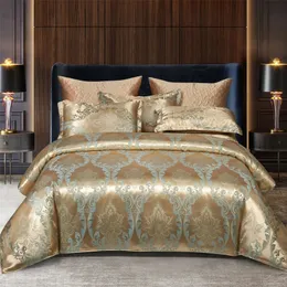 Wostar Satin Rayon Jacquard Davet Cover 220x240 Luxury 2 People Double Bed Sped Bedding Set Queen King Size Size 240115