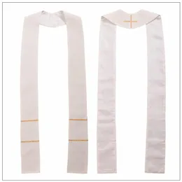 1pc Formal Christian Clergy Stole Cross Embroidery Priest Mass Church Scarf for Chasuble White Red Green Violet248q