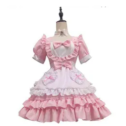 Сексуальное милое розовое платье горничной, японское сладкое женское платье Лолиты, ролевая игра, вечеринка на Хэллоуин, косплей, аниме, униформа горничной, костюм L22071271z