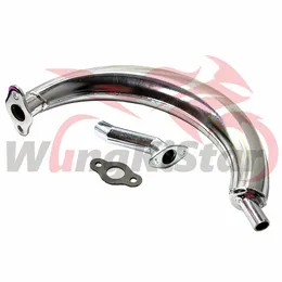 Bisiklet Muz Muffler Egzoz Tüp Giriş Ofset Emme Manifold Boru Krom Egzoz Borular Motosiklet 2 Stroklu Motor 49cc 50cc 60cc 80cc 80cc Motorlu Bisiklet