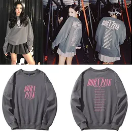 BPink Hoodie BORN PINK Vocal Concert Same Cotton Hooded Sweatshirt K Pop Womens Clothing Comfortable 240115