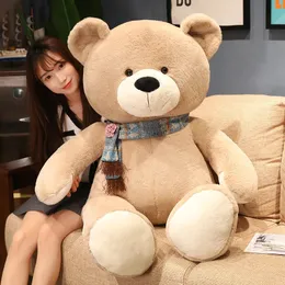 Giant Kawaii Teddy Bear Cute With Scarf Stuffed Animal Toys Doll Cushion Kids Lovers Birthday Baby Gift 240113