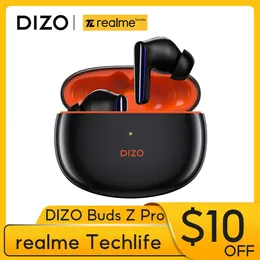Hörlurar Realme Techlife Dizo Buds Z Pro ANC Bluetooth Earphone Sports Vattentät Aktiv buller Avbokning Trådlösa öronsnäckor Hörlurar