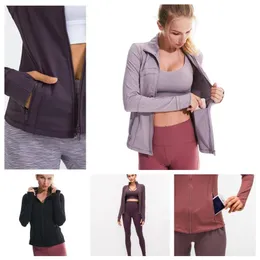 LL أحدث أزياء -مصممة مبيعات Women Athletic Jackets Cottony -Soft Full Zip Slim Fit Workout Jacket مع جيوب 2342