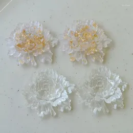 Dekorativa figurer 2pcsins Transparent guldfolie Daisy Sunflower DIY Crafts Flatback Cabochon Decoration för Scrapbooking Söta tillbehör