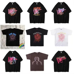 Camisetas masculinas rosa jovem bandido sp5der 555555 impresso web padrão algodão h2y estilo manga curta topo t hip hop tamanho s-xl ye aaqk