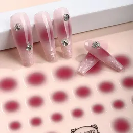 Nail Art Kits Gradient Sticker 3D Jelly Red Pink Blush Sliders Cute Ombre Design Japanese Style Translucent Gel Polish Wraps Decal