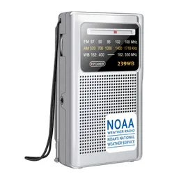Radio NOAA Weather Radio AM/FM Transistor Portable Radio Powered by 2 AA Battery for Emergency Hurricane Running Walking Home