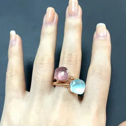 2Pcs/Set Classic Ring Stacked Mix Color Crystal Ring 32Colors Candy Style Ring Jewelry Birthday Gift For Women 240115