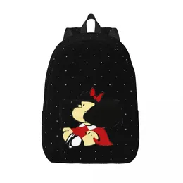 Sacos engraçado mafalda anime viagem lona mochila mulheres homens escola computador bookbag dos desenhos animados kawaii estudante universitário sacos de dia