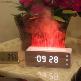 Fuktare Home Fish Flame Firidifier Aromaterapi Machine With Clock Fuidity Display Atmosphere Lamp Table Diffuserl240115