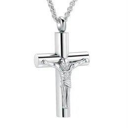 IJD11129 Jesus Kreuz Asche Anhänger Halskette Edelstahl Feuerbestattung Schmuck Beerdigung Andenken Urne Halskette Für Asche Ganze Pr300j