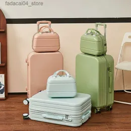 Suitcases TRAVEL TALE 20222628 Inch Women Pink White Travel Suitcase Carry On Spinner Rolling Luggage Hard Trolley Case Koffer Set Q240115