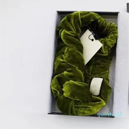 Fasce per turbante elastico di lusso Fasce per capelli verde nero in velluto Autunno Inverno Bandane per donna Fascia per capelli firmata Bandana regalo