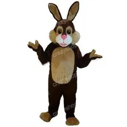 Halloween Brown Rabbit Mascot Costume Cartoon Postacie Stroje Partne Sukienka dla mężczyzn Kobiety Karnawał Świąteczny na zewnątrz OU2857
