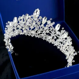 Copricapo Sliver Wedding Crown Sposa damigella d'onore Barocco chic Diadema di cristallo Strass corona fascia Abito da sposa Studio Tiara Sweet 16 16