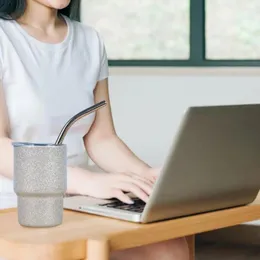 Bottiglie d'acqua Tazza da caffè Bicchiere isolato a tenuta stagna in acciaio inossidabile Mini tazza S con coperchio Cannuccia resistente al calore per uso alimentare inclusa