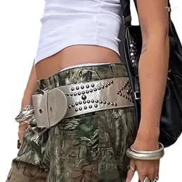 Belts Women Pin Buckle Belt Aesthetic Rivet Studded Gothics Style Pants Decor Teens Girl Waistband Clothing Accessories DXAA