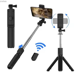 Tripods Hot Foldable Tripod Detachable Remote Shutter S03 Selfie Stick for Smart Mobile Phone S03L240115