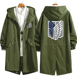 Attacco al titano Eren Levi Wind Trench Long Hoodie Giacca con cappuccio Shingeki No Kyojin Sasha Braus Ymir Armin ali cosplay di Liberty Y0903241Z