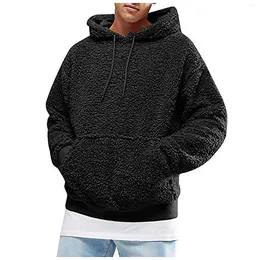 Männer Hoodies 2024 Herren Plüsch Hooden Pullover Freizeit Langarm Hoodie Männliche Tasche Sweatshirt Herbst Winter Top Kleidung Moletom feminino