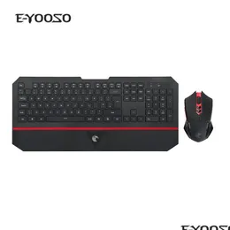 Комбинированная клавиатура и мышь, беспроводная игровая и комбинированная клавиатура 2,4G, 104 клавиши, 2400 точек на дюйм, игровая мышь, светодиодная подсветка для ноутбуков с Windows, Прямая доставка Com Otby0