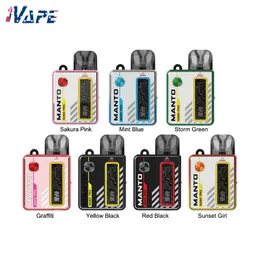 Rincoe Manto Nano Po Pod Kit 1000mah 28W 2ML 카트리지 조절 가능한 공기 흐름 MTL ~ RDL vaping