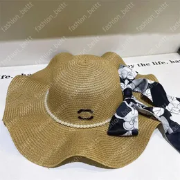 Hüte Mode Welle Strohhut Damen Eimer Hut Männer Designer Casquette Breite Krempe Hüte Sommer Sonnenhüte für Frauen Strandkappe mit Seidenschal