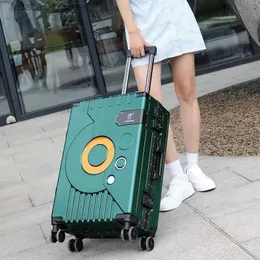 Resväskor 2022 Ankomstuppgradering Fashion Aluminium Frame Rolling Bagage Box Women Men 20 22 24 26 28 Inch Trolley Suitcase Travel B Q240115