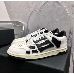 Novos tênis de fundo mulheres sapatos moda homens genuíno casual designer skel amirrss sapato plano robusto couro baixo alta edição casal branco osso bola esportes 75py