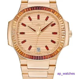 Luxury Wristwatch Pateksphilipes 7118/1300R-001 Joaillerie Ladies Watches 35.2mm Rose Gold Automatic Mechanical Watch FUN AI2C