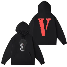 2024 Vlone Brand Hoodies Mens Women Women Letter Worth Appasht Fashion Black White Luxurys Clothing Street Polos Vlone Cloths