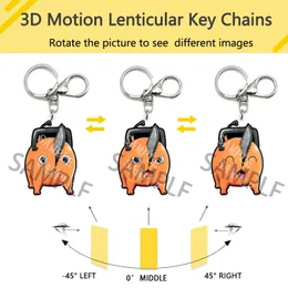 Anime 3D Motion Keychains Chainsaw Man Pochita for Backpack Pendants, Car Pendants, Fashion Accessories, Personalized Creative Gifts PET Acrylic Size 6cm