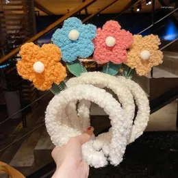 Hårtillbehör Söt blomma Lammull Hårband Kids Lovely Bear Animal Ear Headband Cosplay Ornament Band Fashion